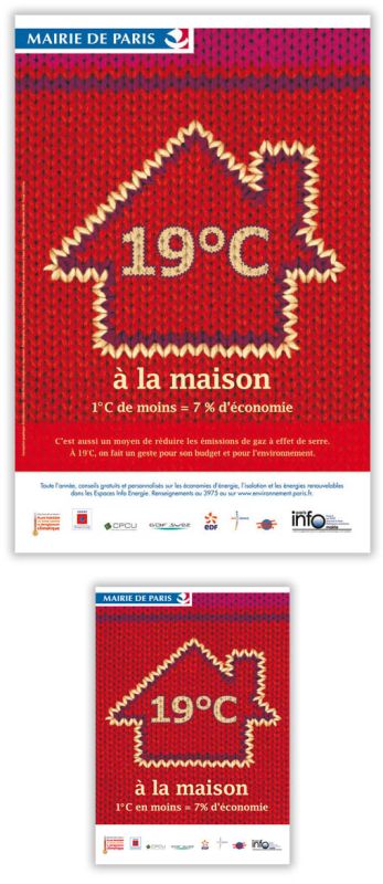 La Mairie de Paris - Campagne 19°C à la Maison - hélène abraham - DA & graphistes